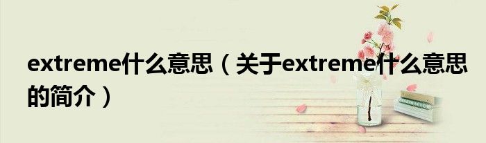 extreme什么意思（關(guān)于extreme什么意思的簡(jiǎn)介）