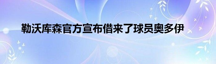 勒沃庫(kù)森官方宣布借來(lái)了球員奧多伊