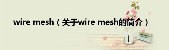 wire mesh（關(guān)于wire mesh的簡(jiǎn)介）