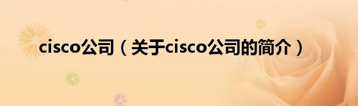 cisco公司（關(guān)于cisco公司的簡介）