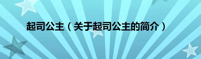 起司公主（關(guān)于起司公主的簡介）