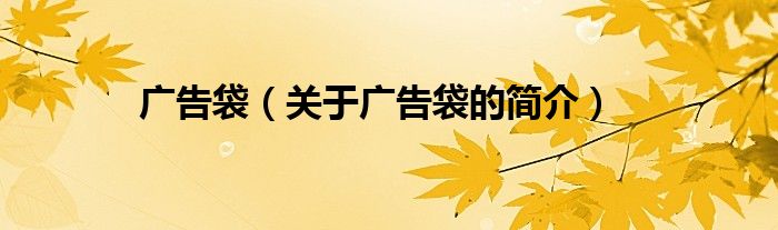 廣告袋（關(guān)于廣告袋的簡(jiǎn)介）