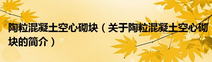 陶?；炷量招钠鰤K（關(guān)于陶?；炷量招钠鰤K的簡(jiǎn)介）