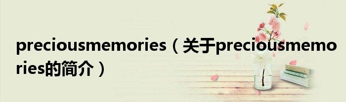 preciousmemories（關于preciousmemories的簡介）