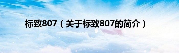 標(biāo)致807（關(guān)于標(biāo)致807的簡(jiǎn)介）