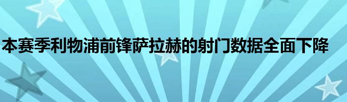 本賽季利物浦前鋒薩拉赫的射門數(shù)據(jù)全面下降