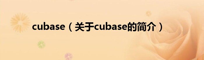 cubase（關(guān)于cubase的簡介）