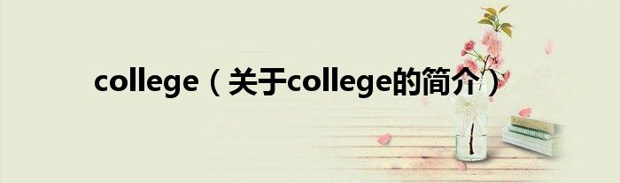 college（關(guān)于college的簡介）