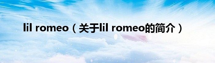 lil romeo（關(guān)于lil romeo的簡介）