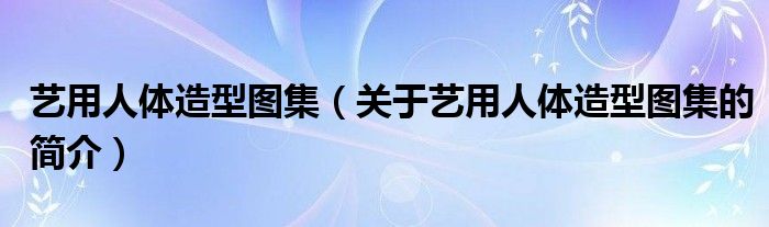 藝用人體造型圖集（關(guān)于藝用人體造型圖集的簡(jiǎn)介）