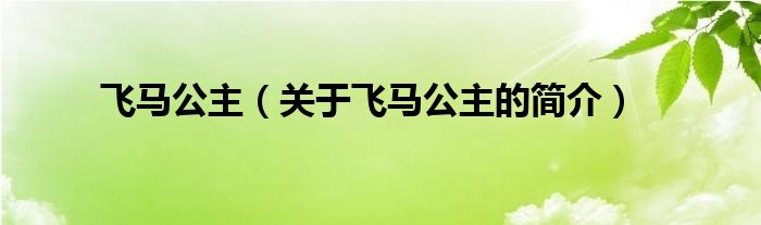 飛馬公主（關(guān)于飛馬公主的簡(jiǎn)介）