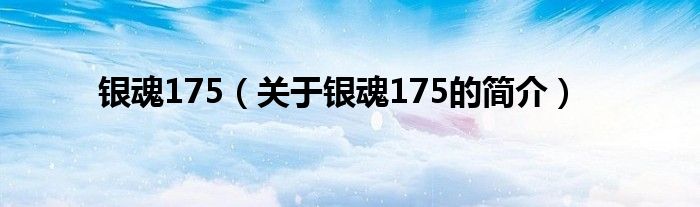 銀魂175（關(guān)于銀魂175的簡(jiǎn)介）