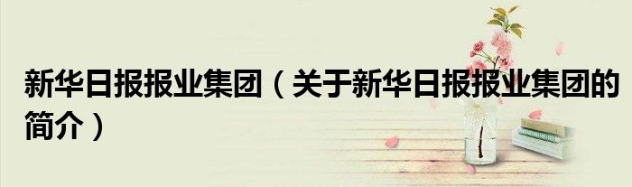 新華日?qǐng)?bào)報(bào)業(yè)集團(tuán)（關(guān)于新華日?qǐng)?bào)報(bào)業(yè)集團(tuán)的簡(jiǎn)介）