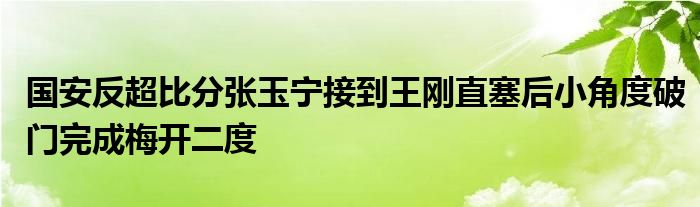 國(guó)安反超比分張玉寧接到王剛直塞后小角度破門(mén)完成梅開(kāi)二度