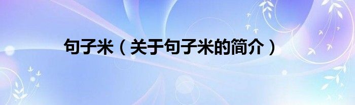 句子米（關(guān)于句子米的簡介）