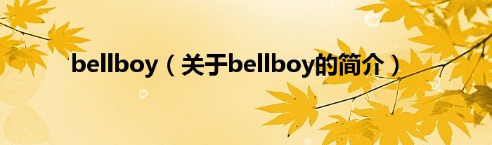 bellboy（關(guān)于bellboy的簡介）