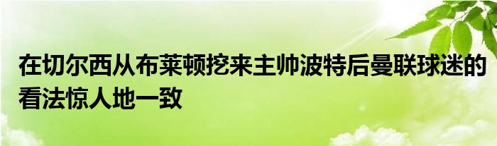 在切爾西從布萊頓挖來(lái)主帥波特后曼聯(lián)球迷的看法驚人地一致