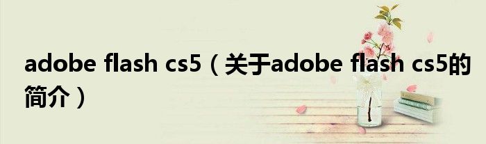 adobe flash cs5（關(guān)于adobe flash cs5的簡(jiǎn)介）