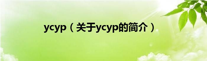 ycyp（關于ycyp的簡介）