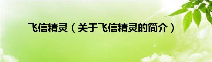 飛信精靈（關(guān)于飛信精靈的簡介）