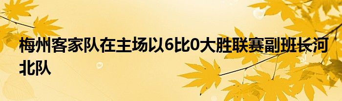 梅州客家隊在主場以6比0大勝聯(lián)賽副班長河北隊