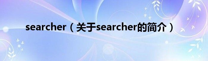 searcher（關(guān)于searcher的簡(jiǎn)介）