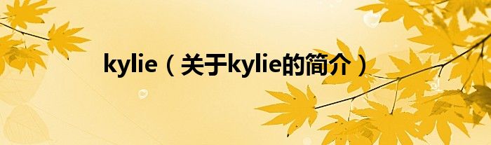 kylie（關(guān)于kylie的簡(jiǎn)介）