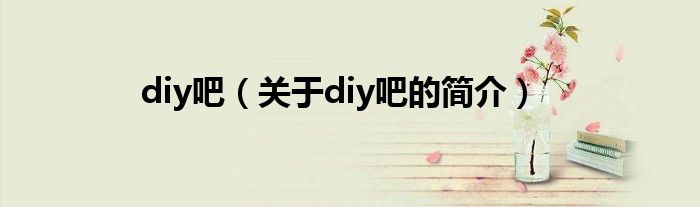 diy吧（關(guān)于diy吧的簡(jiǎn)介）