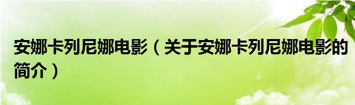 安娜卡列尼娜電影（關(guān)于安娜卡列尼娜電影的簡介）