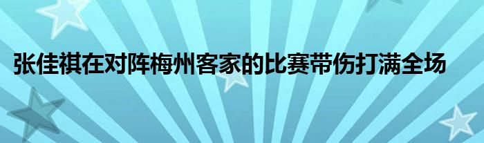 張佳祺在對陣梅州客家的比賽帶傷打滿全場