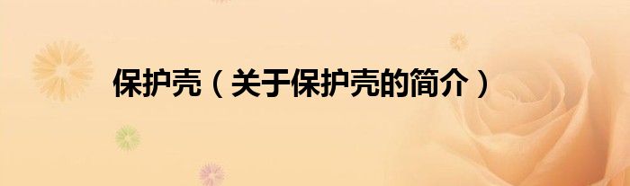 保護(hù)殼（關(guān)于保護(hù)殼的簡(jiǎn)介）