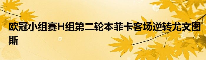 歐冠小組賽H組第二輪本菲卡客場逆轉(zhuǎn)尤文圖斯