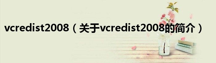 vcredist2008（關(guān)于vcredist2008的簡介）