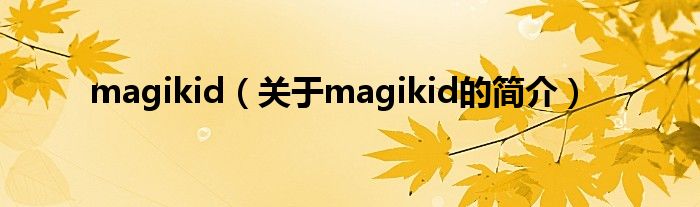 magikid（關(guān)于magikid的簡介）