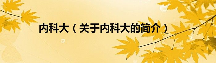 內(nèi)科大（關(guān)于內(nèi)科大的簡(jiǎn)介）