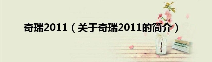 奇瑞2011（關于奇瑞2011的簡介）