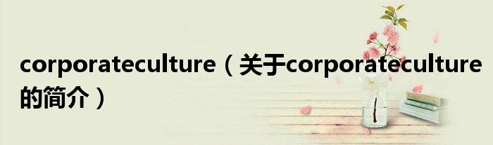 corporateculture（關(guān)于corporateculture的簡介）