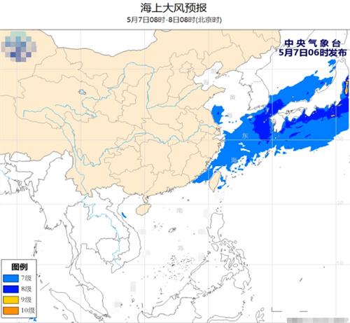 海上大風(fēng)預(yù)警：黃海、東海及臺(tái)灣附近海域強(qiáng)風(fēng)來襲