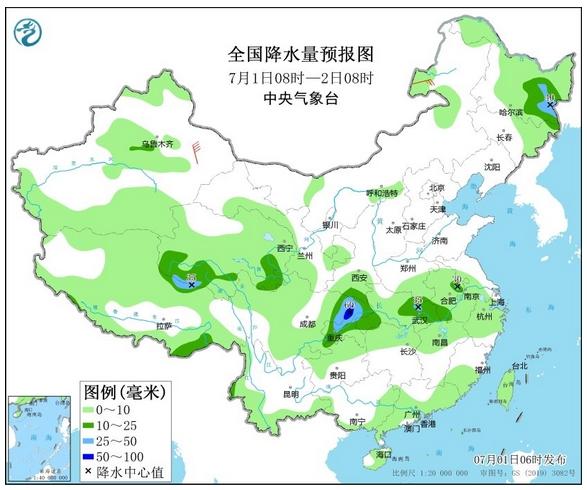 新一輪降雨過程接踵而至，華北黃淮高溫范圍縮減，注意防暑降溫和強降雨